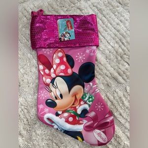 Minnie Mouse bling pink Christmas stocking new with tag